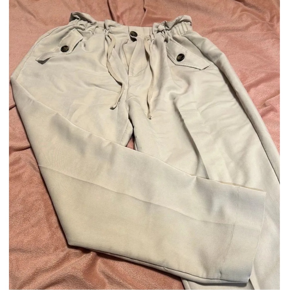 Gibson Latimer Tan Ankle Cropped Pants with Relaxed Fit